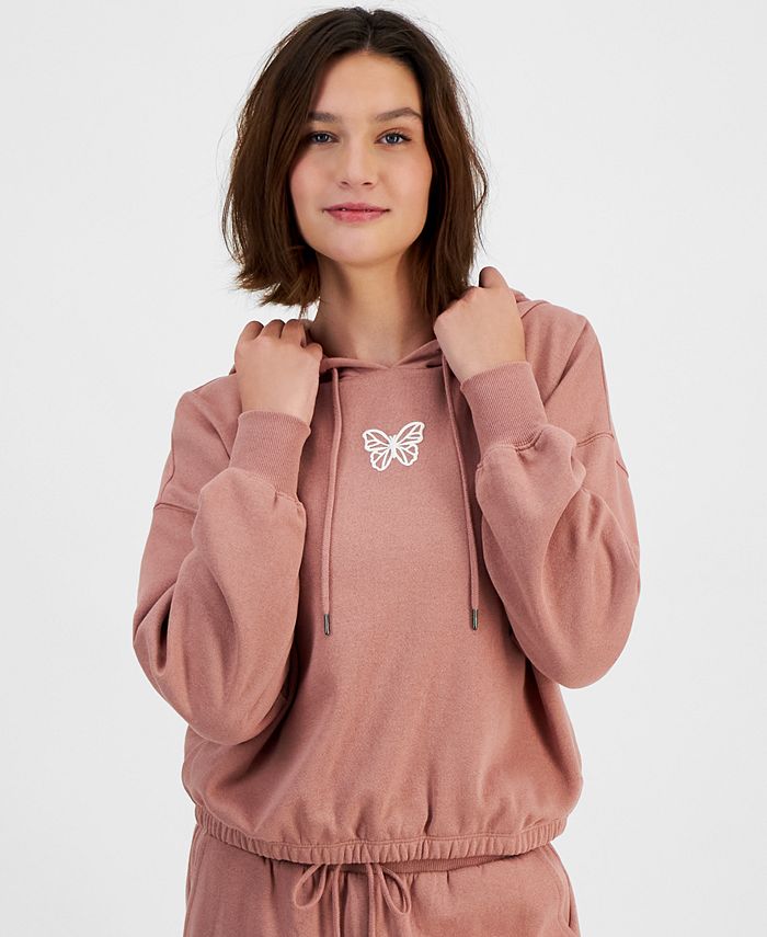 Hippie Rose Juniors' GraphicPrint Cropped Hoodie Macy's