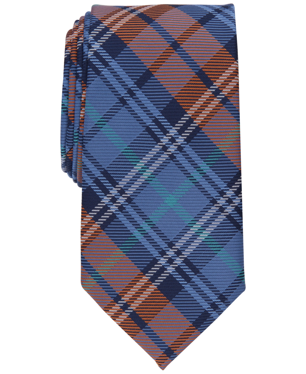 Men's Nassau Plaid Tie, Created for Macy's - Orange