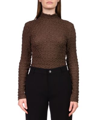 Sanctuary - Women's Textured Long-Sleeve Turtleneck Top