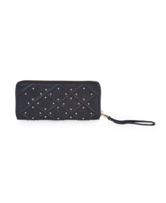 Women's Aria Accordian Zip Around Wallet with Studs