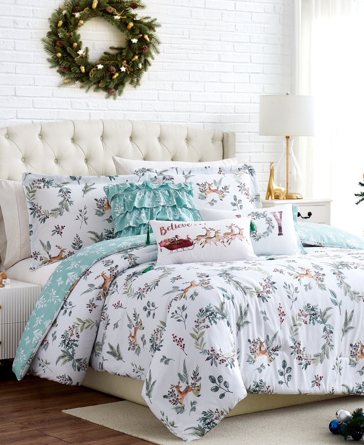 Southshore Fine Linens Happy Holidays Reversible 6-pc. Comforter Set, King In Multi