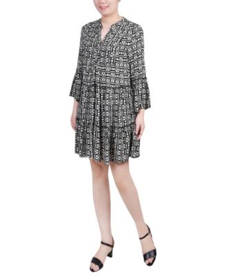 Petite 3/4 Sleeve Tiered Dress