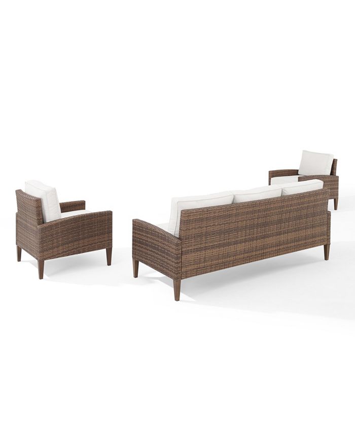 Crosley Capella Outdoor Wicker 3 Piece Sofa Set Macy's