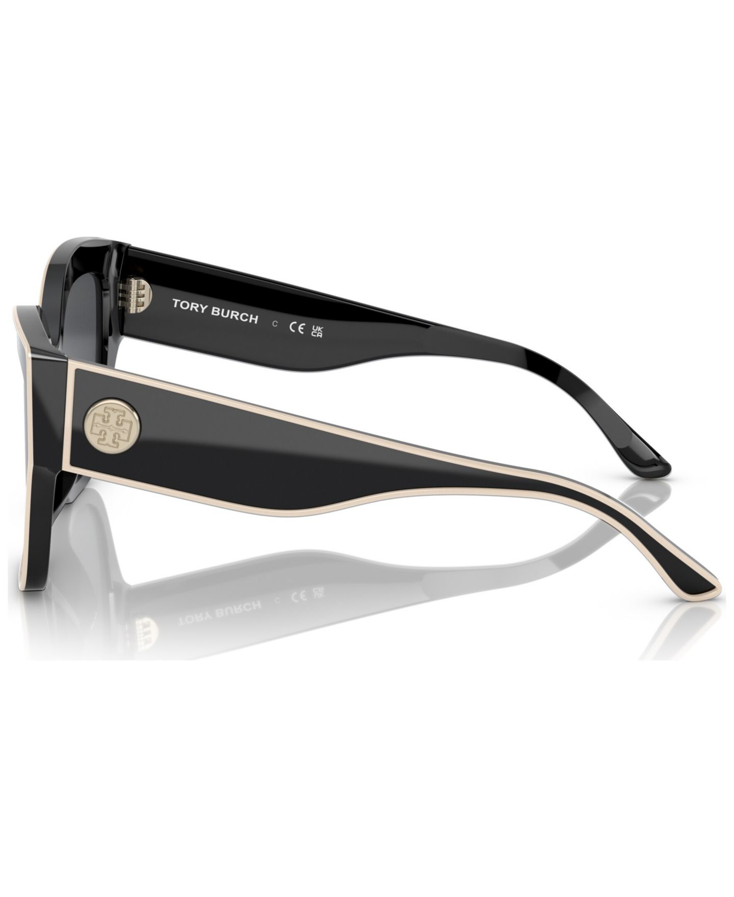 Женские солнцезащитные очки Tory Burch Sunglasses, TY7184U, цвет: Чёрный / Молочный — фото 5