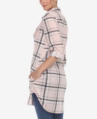 Women's Plaid Tunic Top Shirt