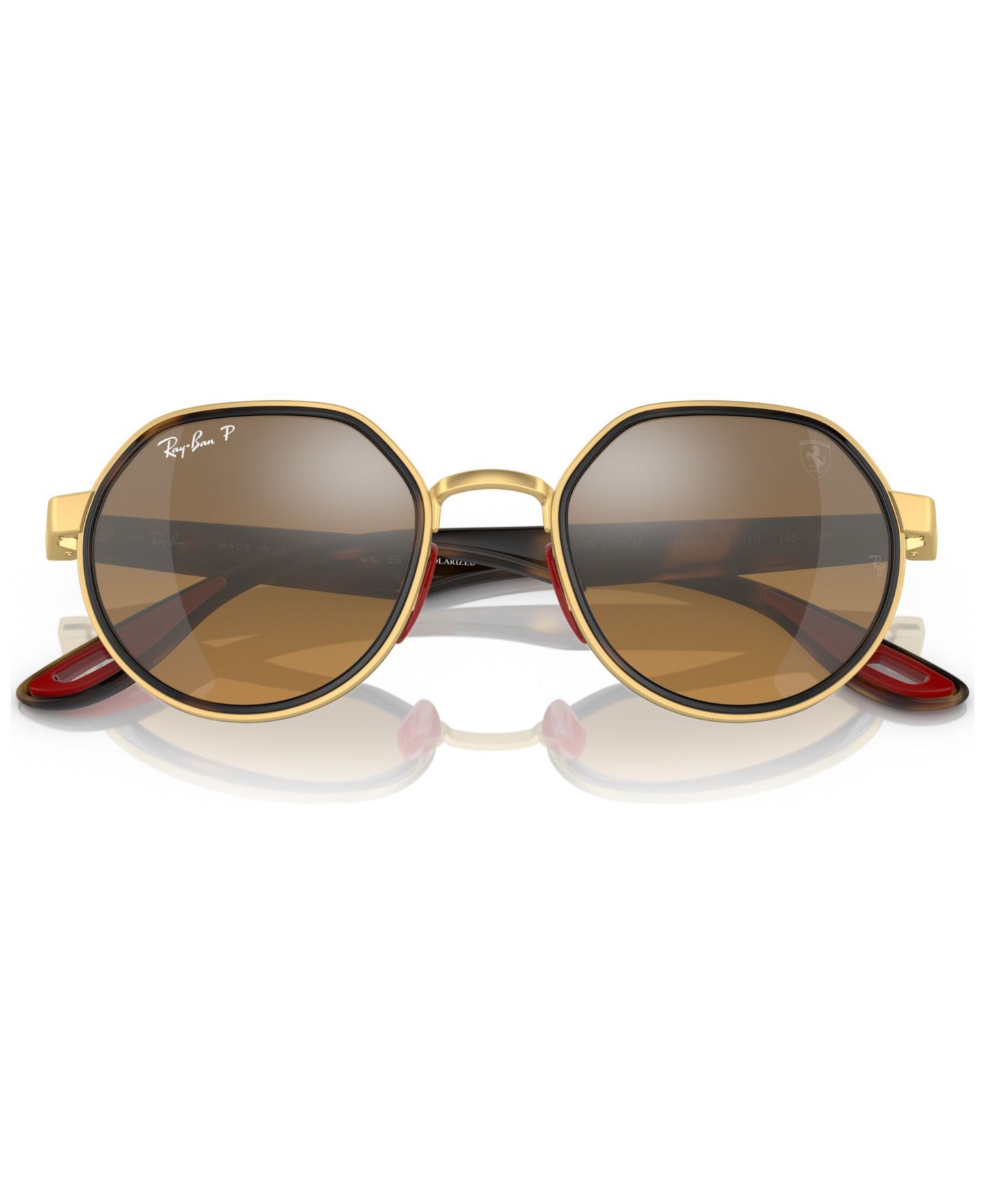 Солнцезащитные очки Ray-Ban RB3703M Scuderia Ferrari Collection 51 Unisex Polarized Sunglasses, цвет: Золотой — фото 5