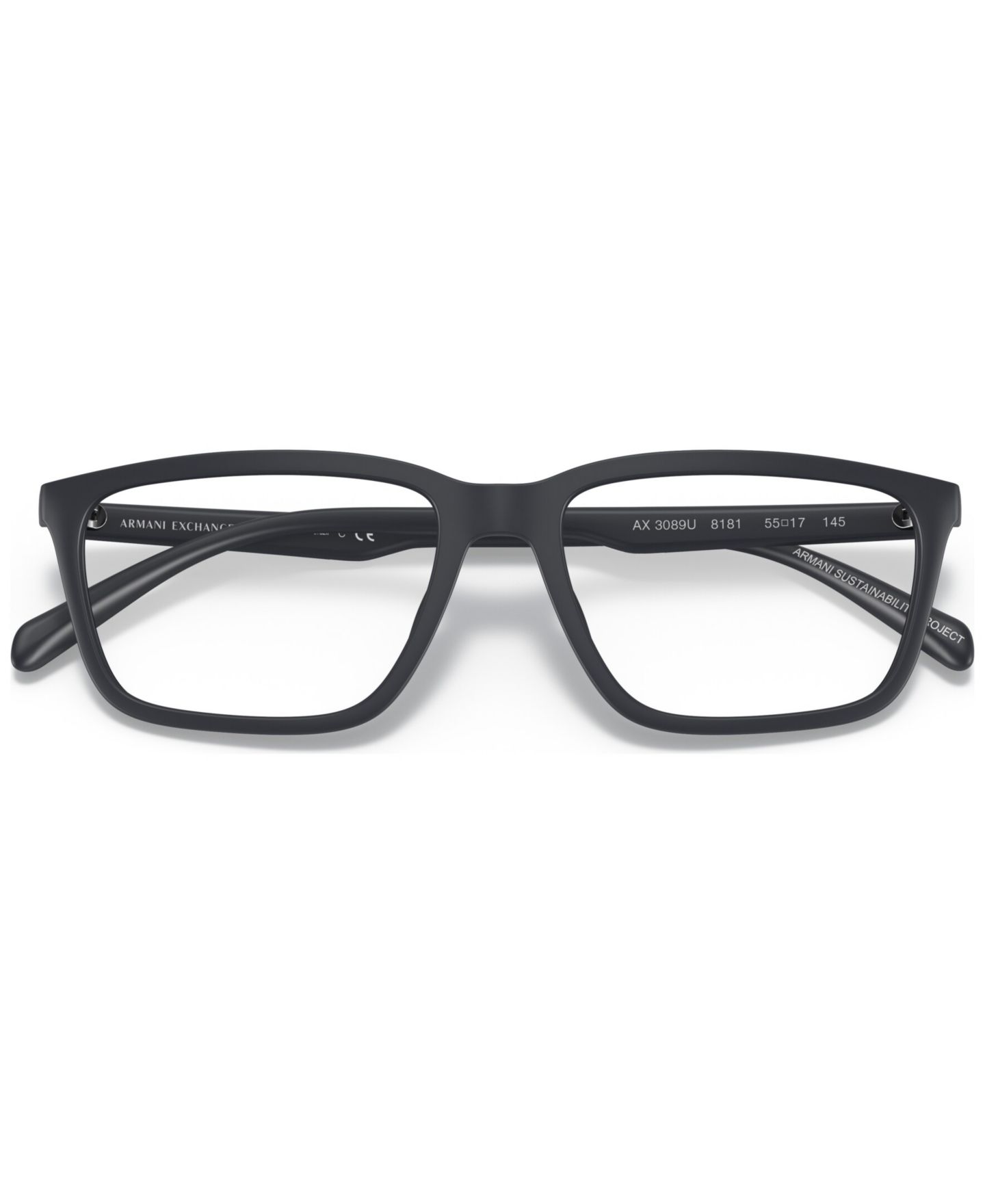Мужские очки A|X Armani Exchange Armani Exchange Man Pillow Plastic AX3097 Eyeglasses, цвет: Матовый синий — фото 4