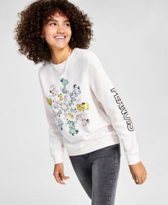 Love Tribe - Juniors' Peanuts Spiral Snoopy Graphic Sweatshirt
