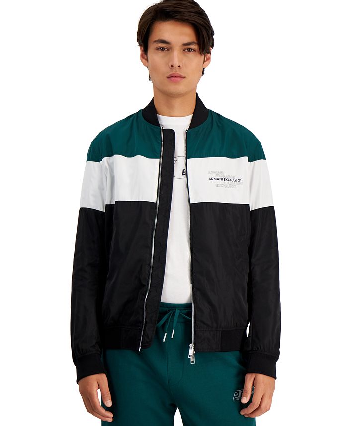 A|X Armani Exchange Men's Colorblock Bomber Jacket, Created for Macy's &  Reviews - Coats & Jackets - Men - Macy's