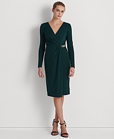 Women's Jersey Surplice Cocktail Dress