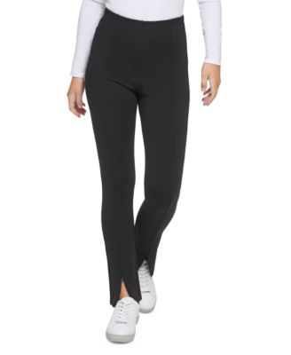 Calvin Klein Jeans - Petite High-Rise Slit-Hem Leggings