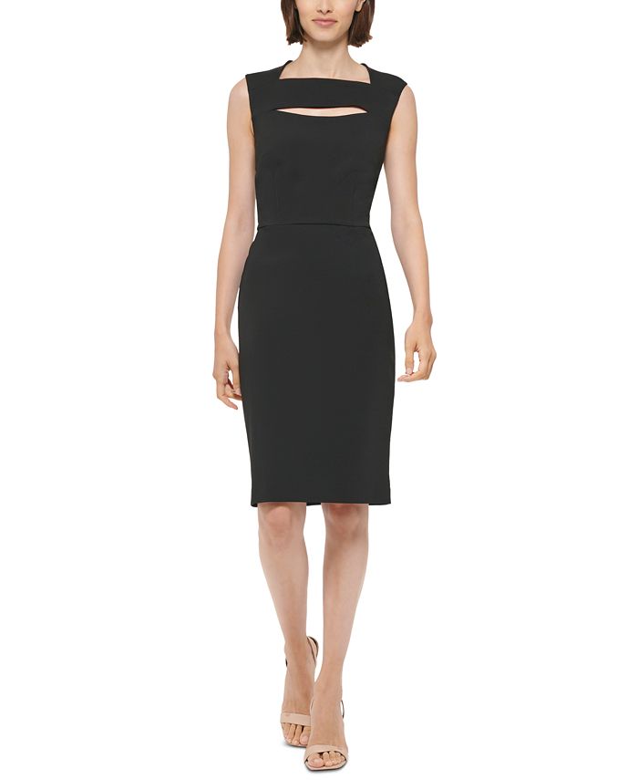 Calvin Klein Keyhole-Cutout Sheath Dress & Reviews - Dresses - Women ...