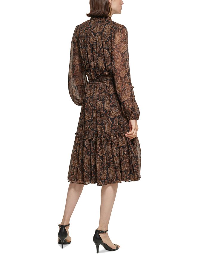 Tommy Hilfiger Women's PaisleyPrint Peasant Midi Dress Macy's