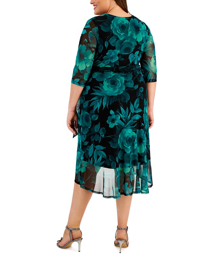 Connected Plus Size Floral Print Faux Wrap Dress Macys 