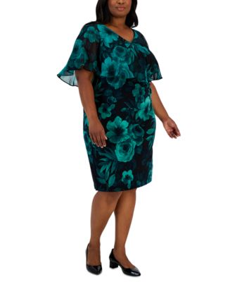 Connected Plus Size Printed Popover Sheath Dress Macy s