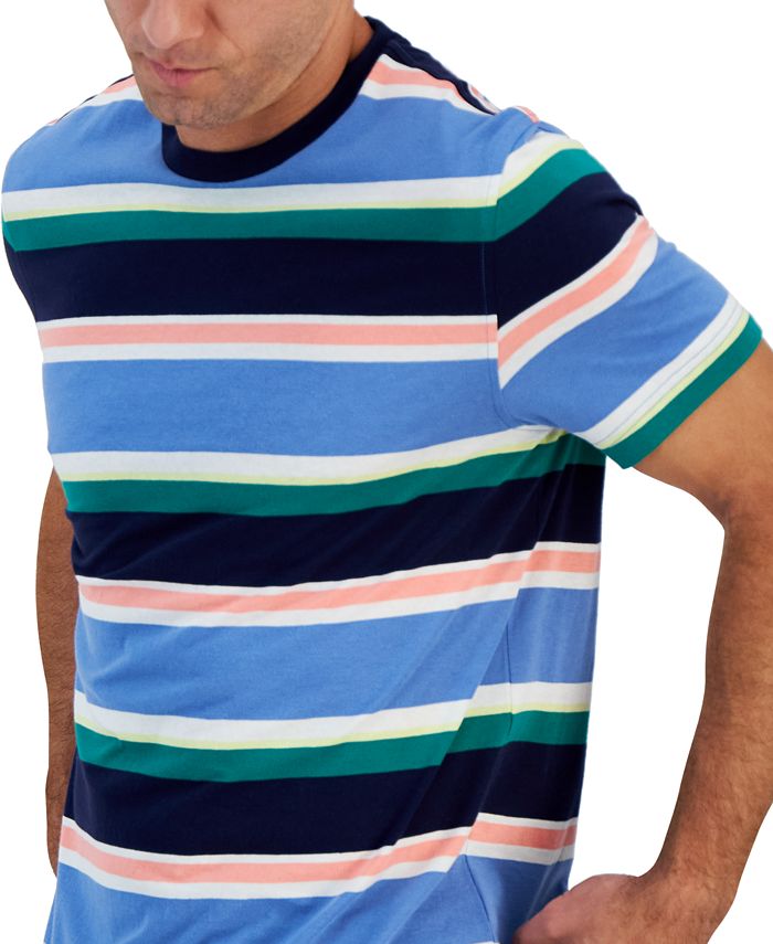 Club Room Mens Eric Short Sleeve Striped T Shirt Created For Macys Macys 4020