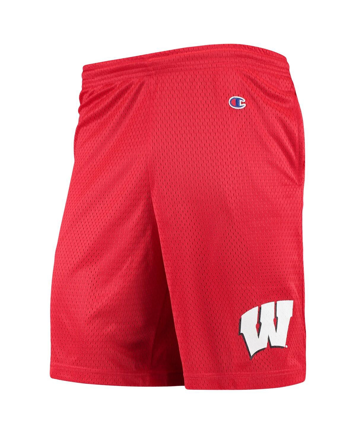 Champion Men's  Red Wisconsin Badgers College Mesh Shorts