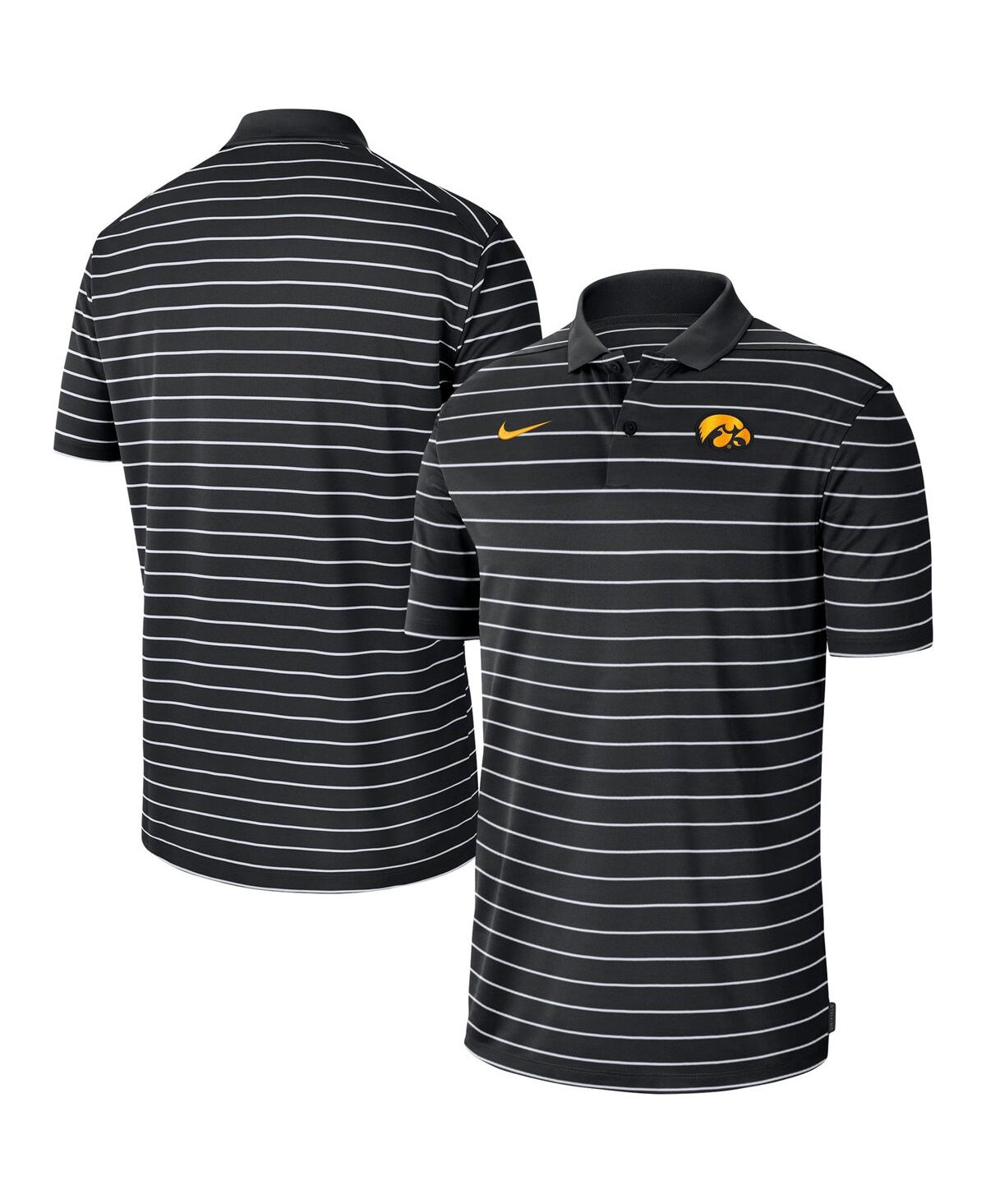 Men's Nike Black Iowa Hawkeyes Icon Victory Coaches 2022 Early Season Performance Polo Shirt