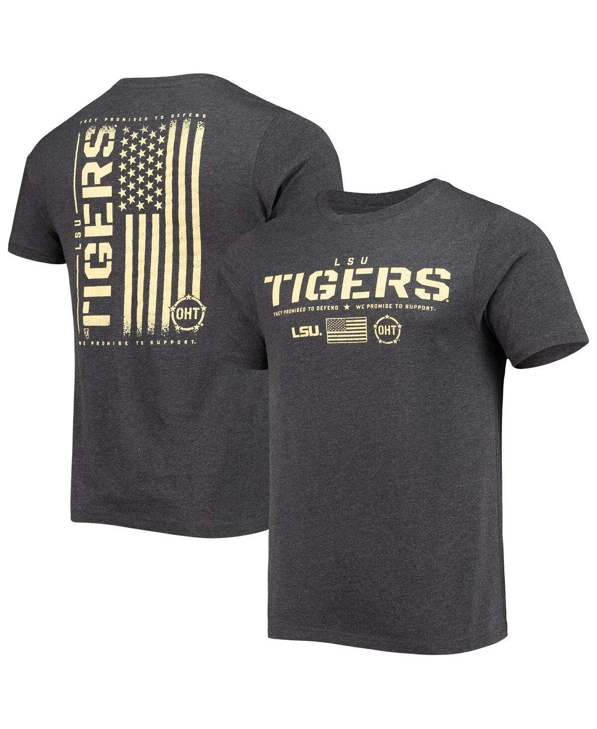 Shop Colosseum Men's  Heathered Black Lsu Tigers Oht Military-inspired Appreciation Flag 2.0 T-shirt