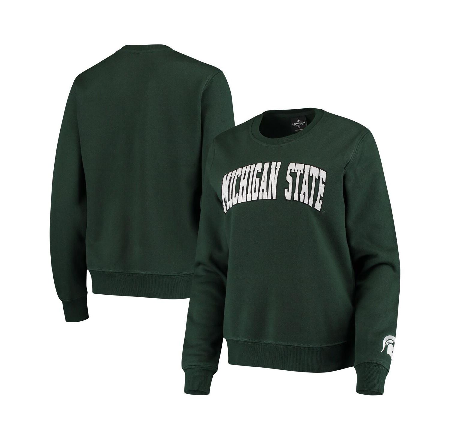 Women's Green Michigan State Spartans Campanile Pullover Sweatshirt