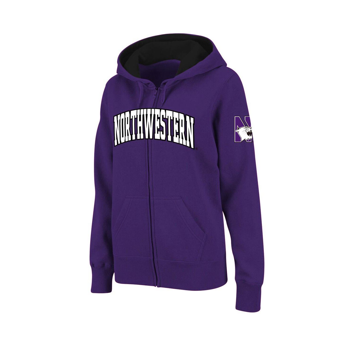 Women's Purple Northwestern Wildcats Arched Name Full-Zip Hoodie