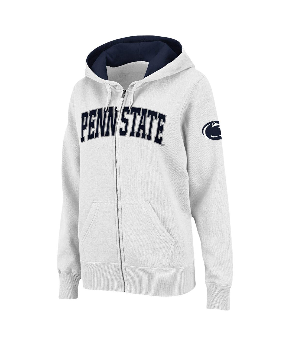 Shop Colosseum Women's  White Penn State Nittany Lions Arched Name Full-zip Hoodie