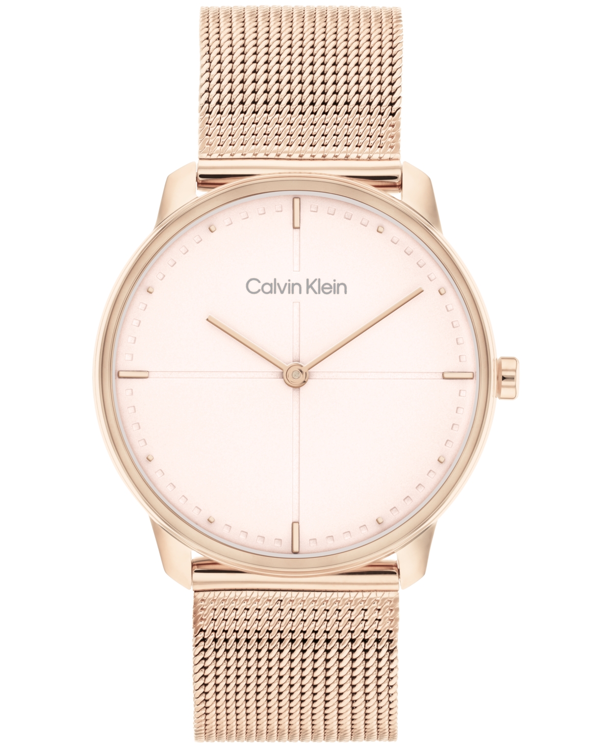 Unisex Carnation Gold-Tone Stainless Steel Mesh Bracelet Watch, 35mm - Carnation Gold-Tone