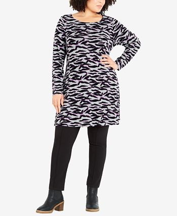 AVENUE Plus Size Zebra Tunic Top - Macy's