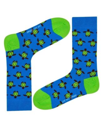Women's Turtle W-Cotton Novelty Crew Socks with Seamless Toe Design, Pack of 1