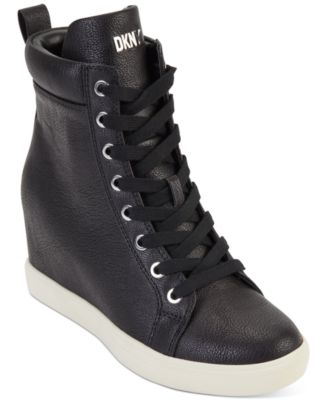 DKNY - Women's Calz Lace-Up Hidden-Wedge High-Top Sneakers