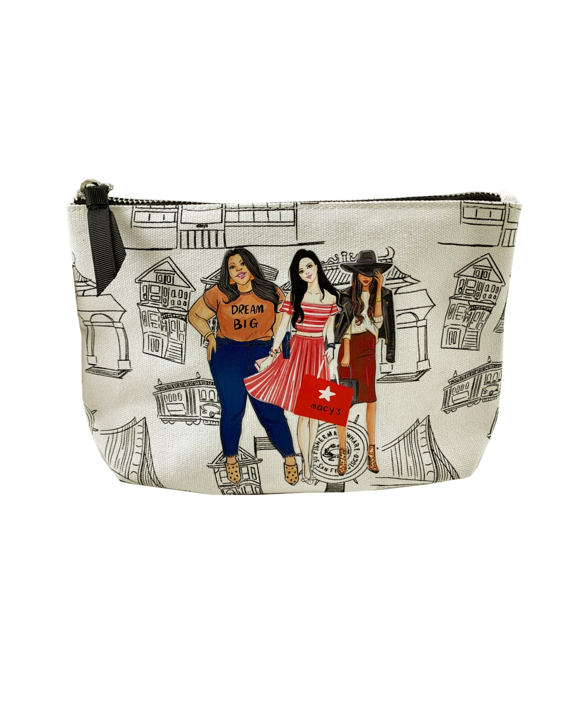 San Francisco Cosmetic Bag, Created for Macy's - Natural Canvas