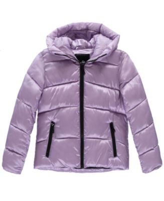 Sam Edelman Little Girls Crystal Satin Puffer Jacket - Macy's