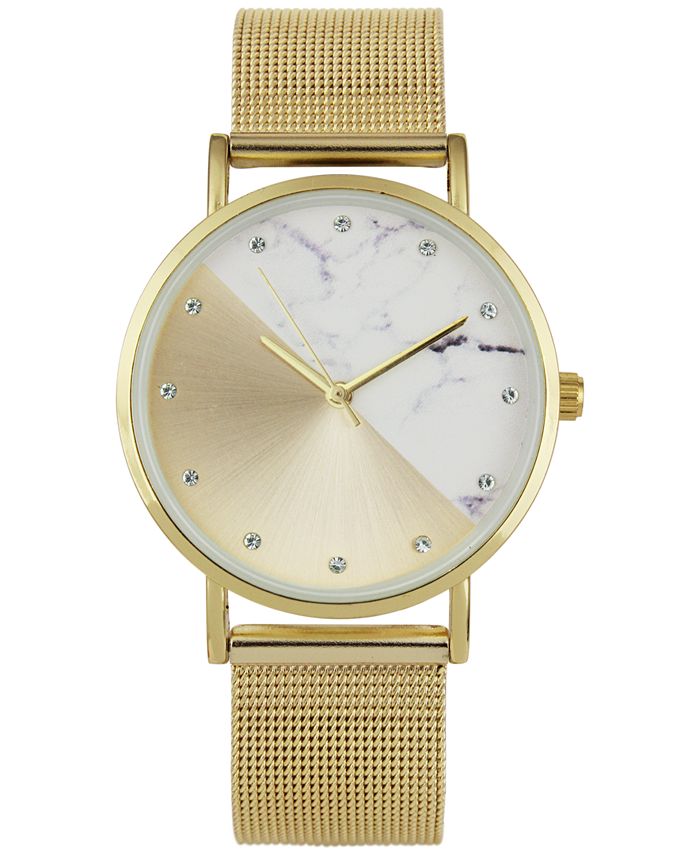 INC International Concepts Women s Gold Tone Stainless Steel Mesh