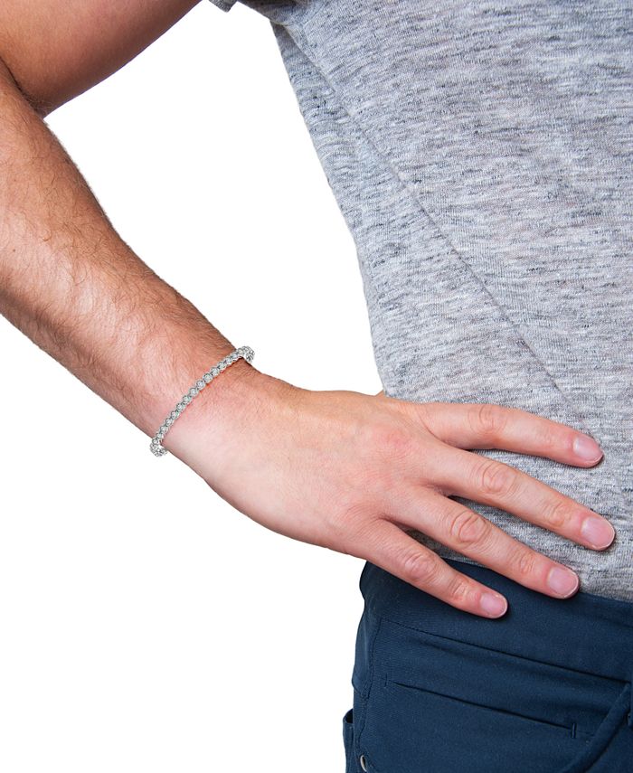 Macy's Men's Diamond Tennis Bracelet (1 ct. t.w.) in Sterling Silver Macy's