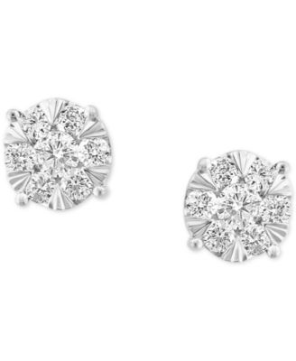 EFFY&reg; Diamond Cluster Stud Earrings (1/2 ct. t.w.) in 14k White Gold