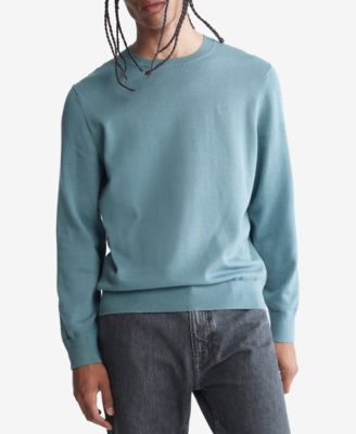 Calvin Klein Men's Supima Cotton Solid Monogram Logo Sweater