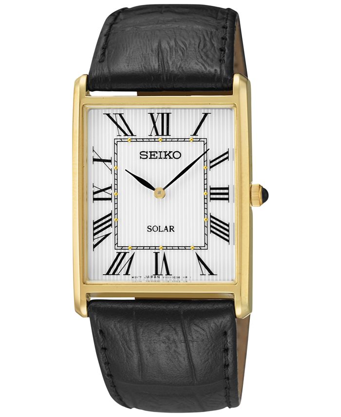 Seiko Men's Solar Black Leather Strap Watch 29mm SUP880 & Reviews - All  Watches - Jewelry & Watches - Macy's