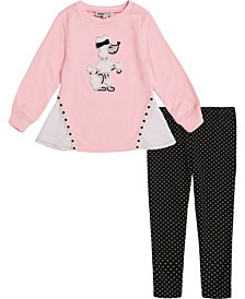 Toddler Girls Tunic with Side Panels and Leggings, 2 Piece Set