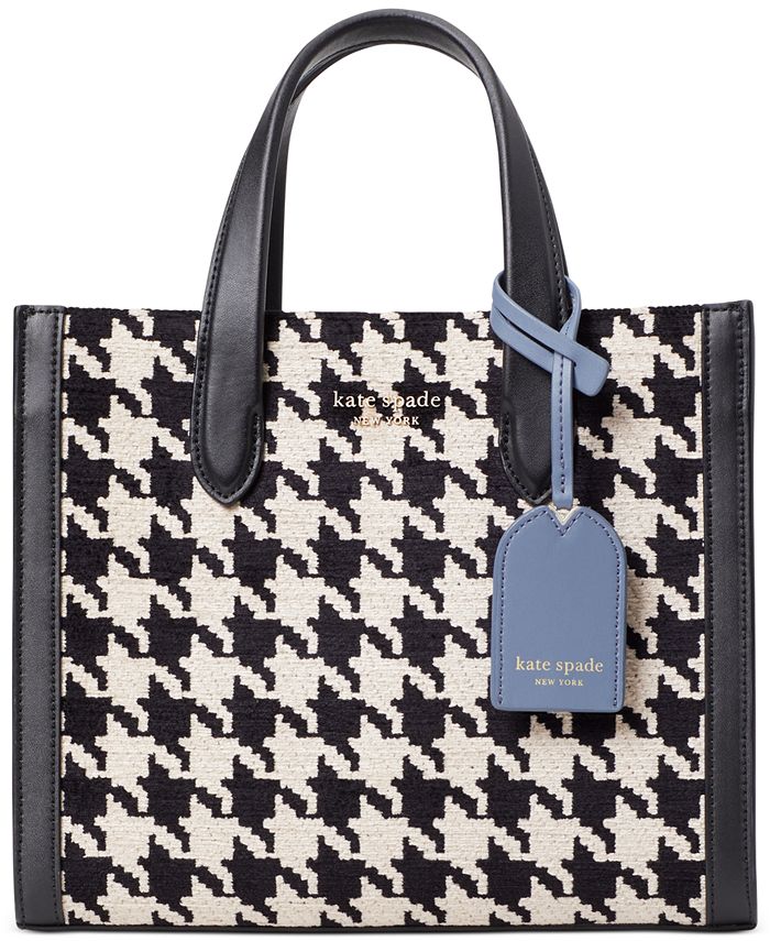 kate spade new york Manhattan Houndstooth Chenille Fabric Small Tote ...
