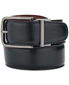 Men's Reversible Feather Edge Creased Bonded Leather Belt