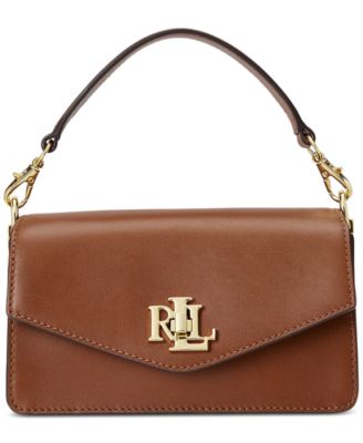 Lauren Ralph Lauren Leather Small Tayler Crossbody Bag Tan