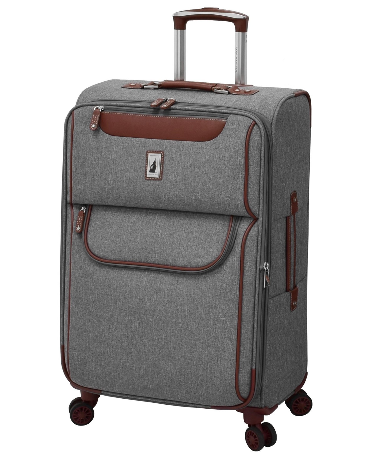 Shop London Fog Westminster 25" Expandable Check-in Spinner In Gray