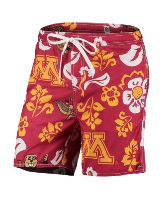 Men's Maroon Minnesota Golden Gophers Floral Volley Logo Swim Trunks