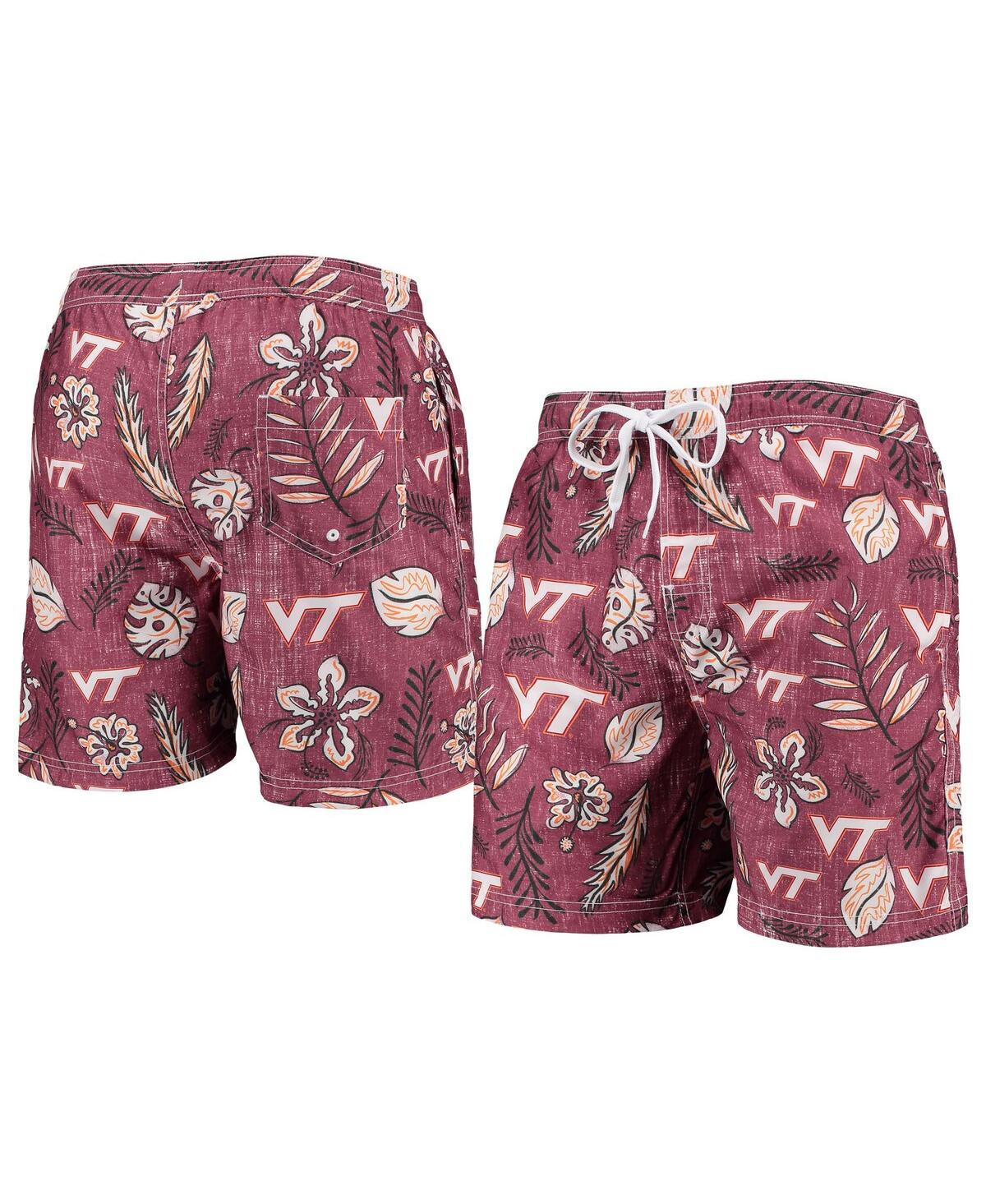 Shop Wes & Willy Men's  Maroon Virginia Tech Hokies Vintage-like Floral Swim Trunks