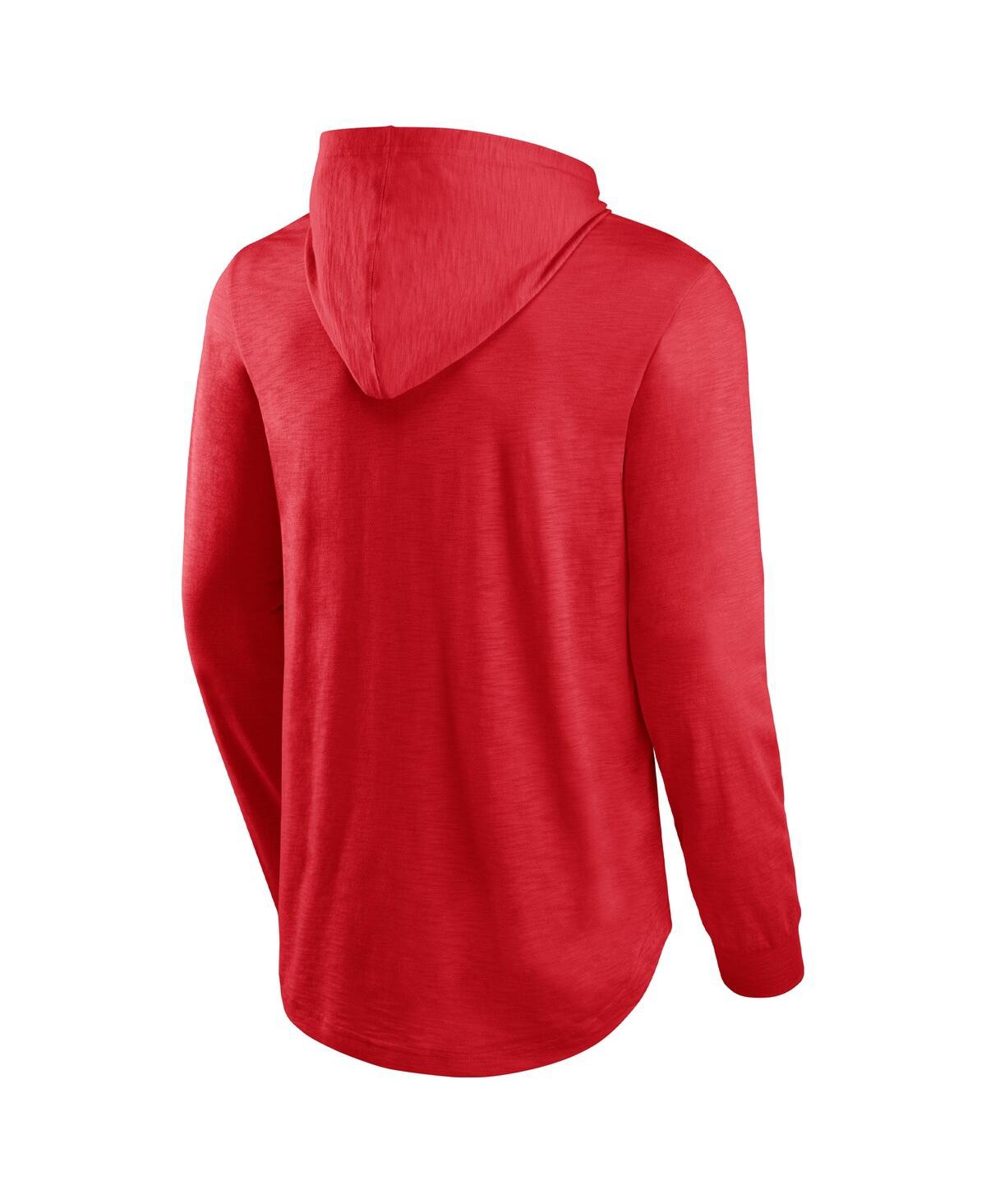 Men's FanaticsWisconsin Badgers Photo Finish Hoodie Long Sleeve T-shirt - Red