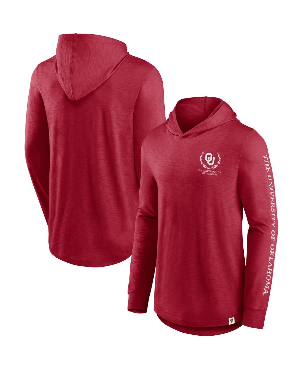 Men's FanaticsOklahoma Sooners Photo Finish Hoodie Long Sleeve T-shirt - Crimson
