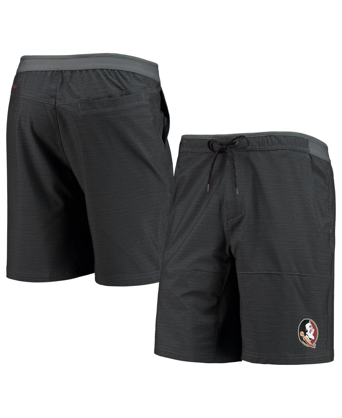 COLUMBIA MEN'S COLUMBIA HEATHERED CHARCOAL FLORIDA STATE SEMINOLES TWISTED CREEK OMNI-SHIELD SHORTS 