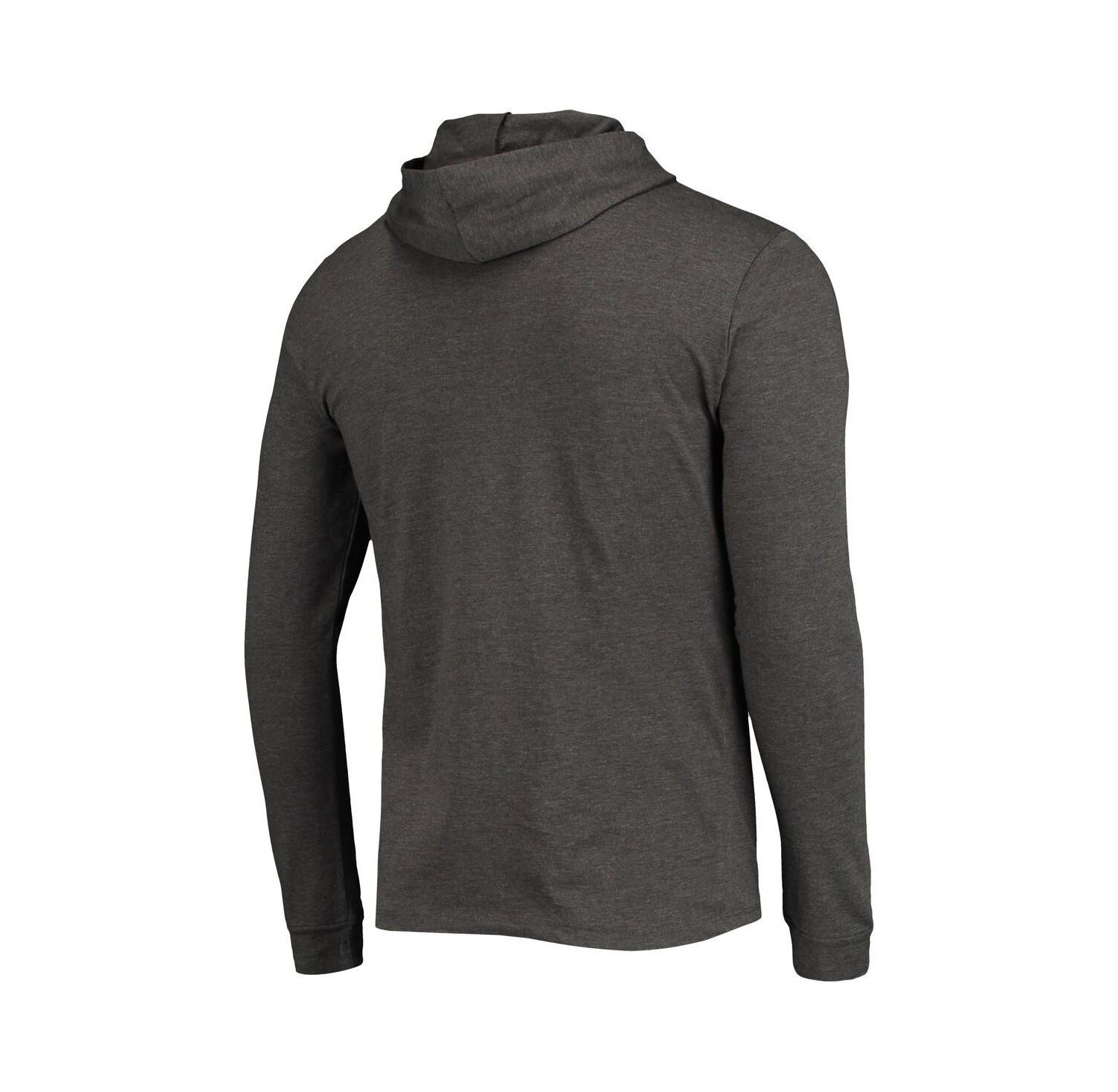 Men's Black, Charcoal Iowa Hawkeyes Meter Long Sleeve Hoodie T-shirt and Jogger Pants Sleep Set
