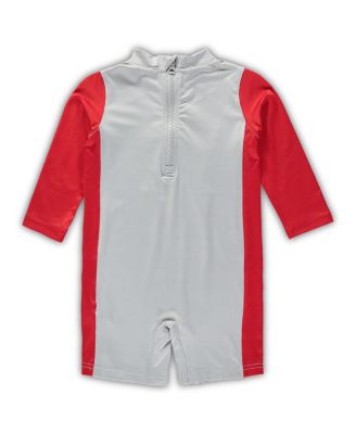 Toddler Girls Gray, Scarlet Ohio State Buckeyes Wave Runner Wetsuit