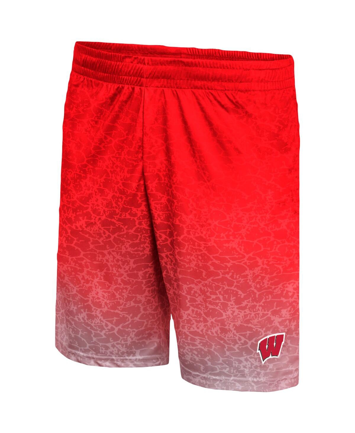 Shop Colosseum Men's  Red Wisconsin Badgers Walter Shorts